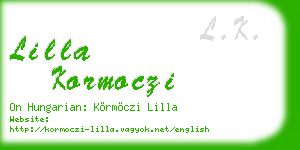 lilla kormoczi business card